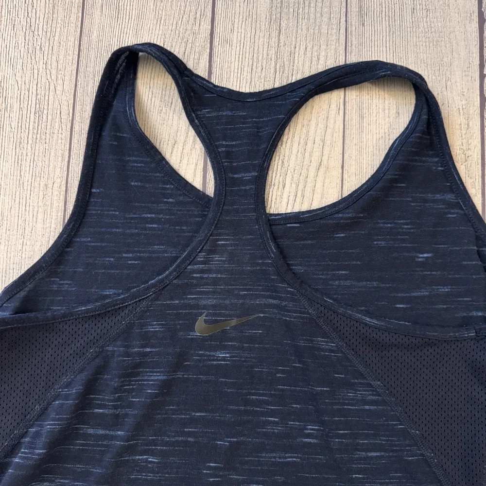 Nike Dri-FIT Women's XL Racerback Tank Top Blue Heather Mesh Running Workout